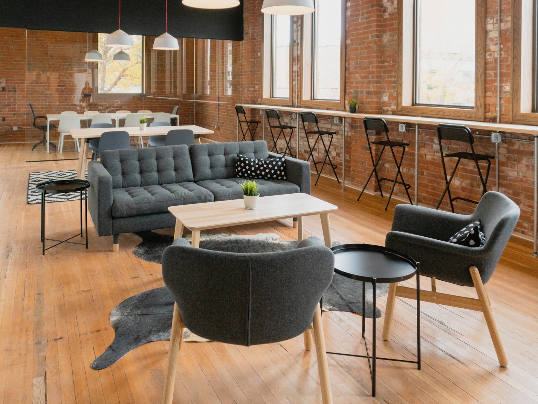 Warm interior with timber furniture